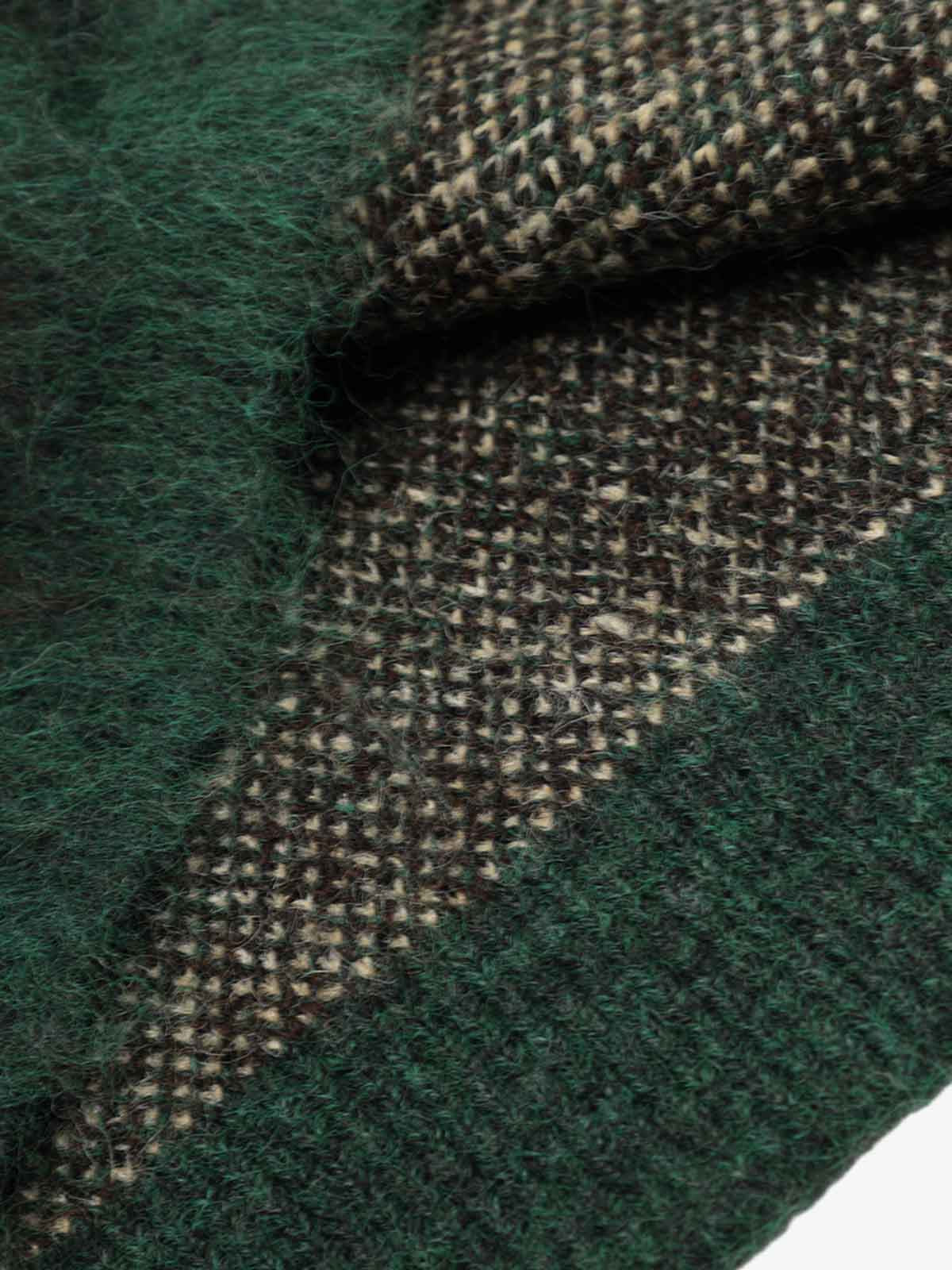 Embroidered Camouflage Shaggy Knitted Sweater