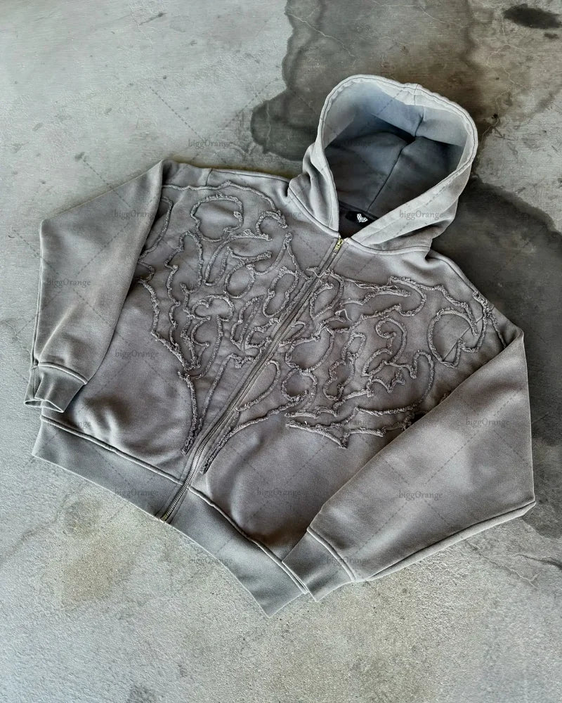 Glazed Zipped Hoodie - Valento Fashion