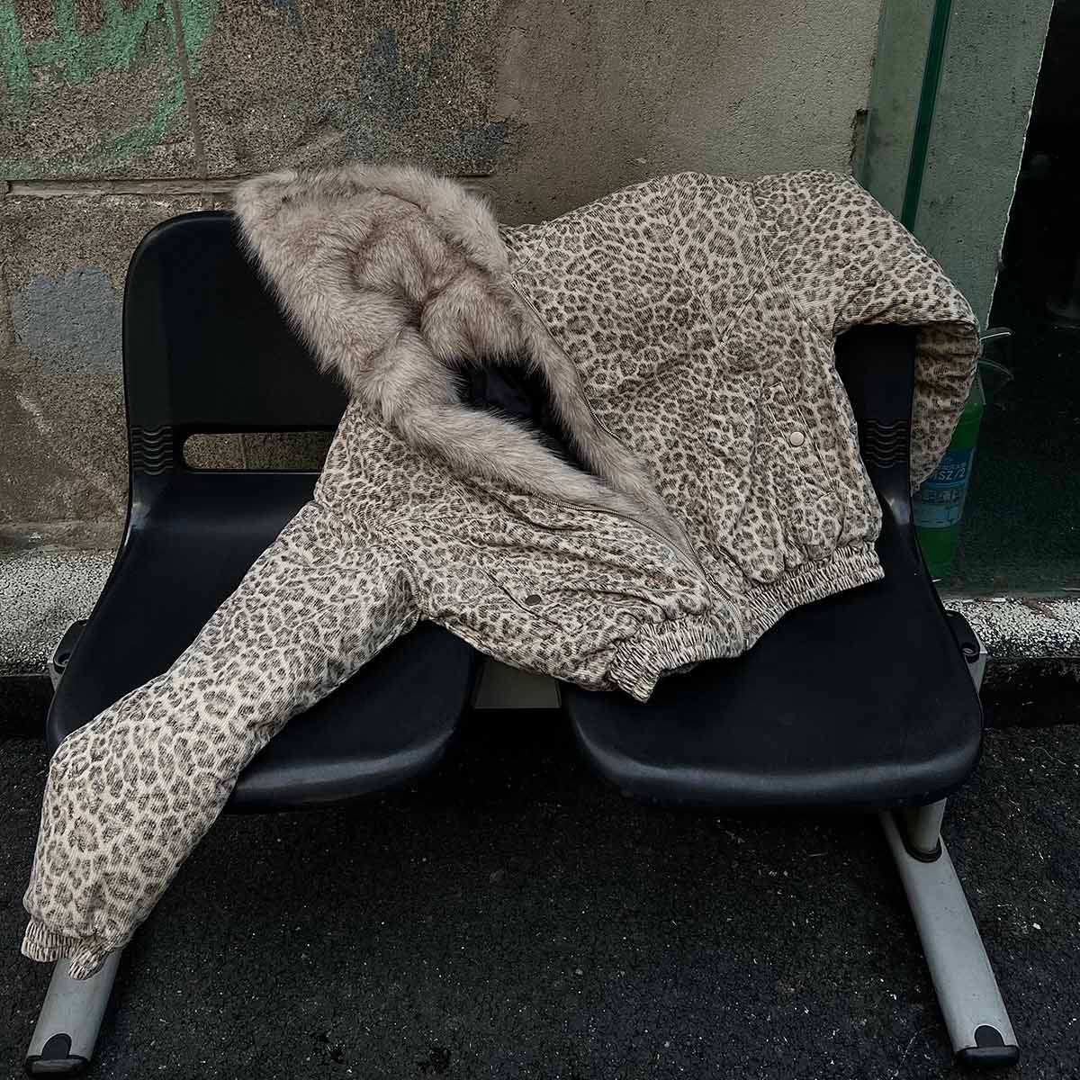 Cotton Cheetah Print Mink Fur Hooded Jacket - 2270